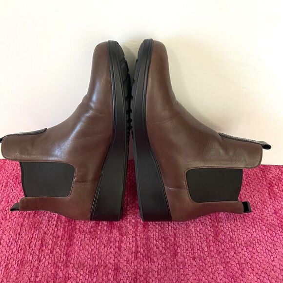 Cole Haan Grand OS Signature Waterproof Leather Wedge Ankle Boots Brown Size 7.5 - Picture 6 of 10